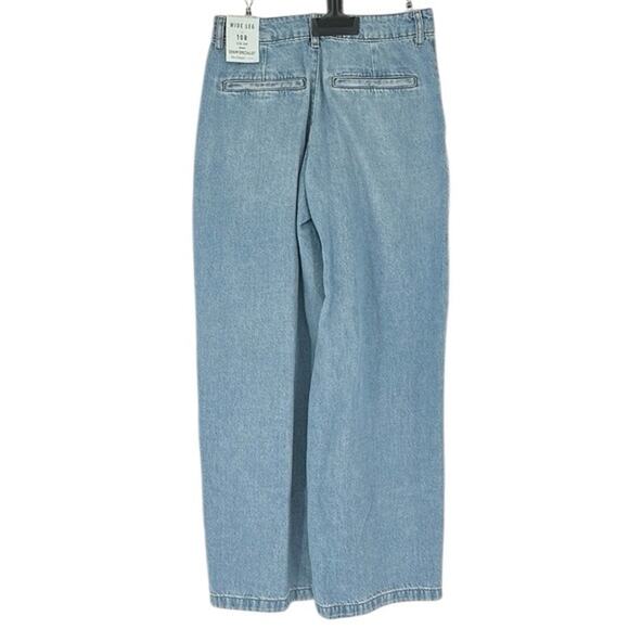 River Island Jeans Blue Tailored Wide Leg Pleated Denim - Picture 8 of 12